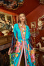 Fantasy Aqua Peacock Kimono