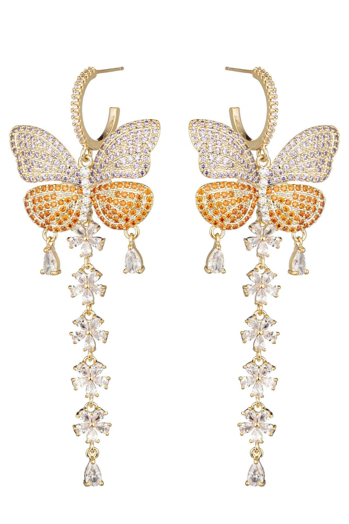 Giorgia Butterfly CZ Drop Earrings