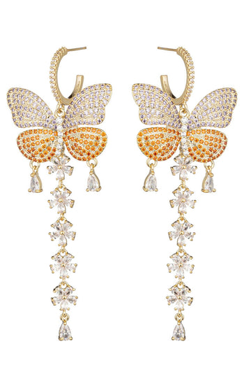 Giorgia Butterfly CZ Drop Earrings