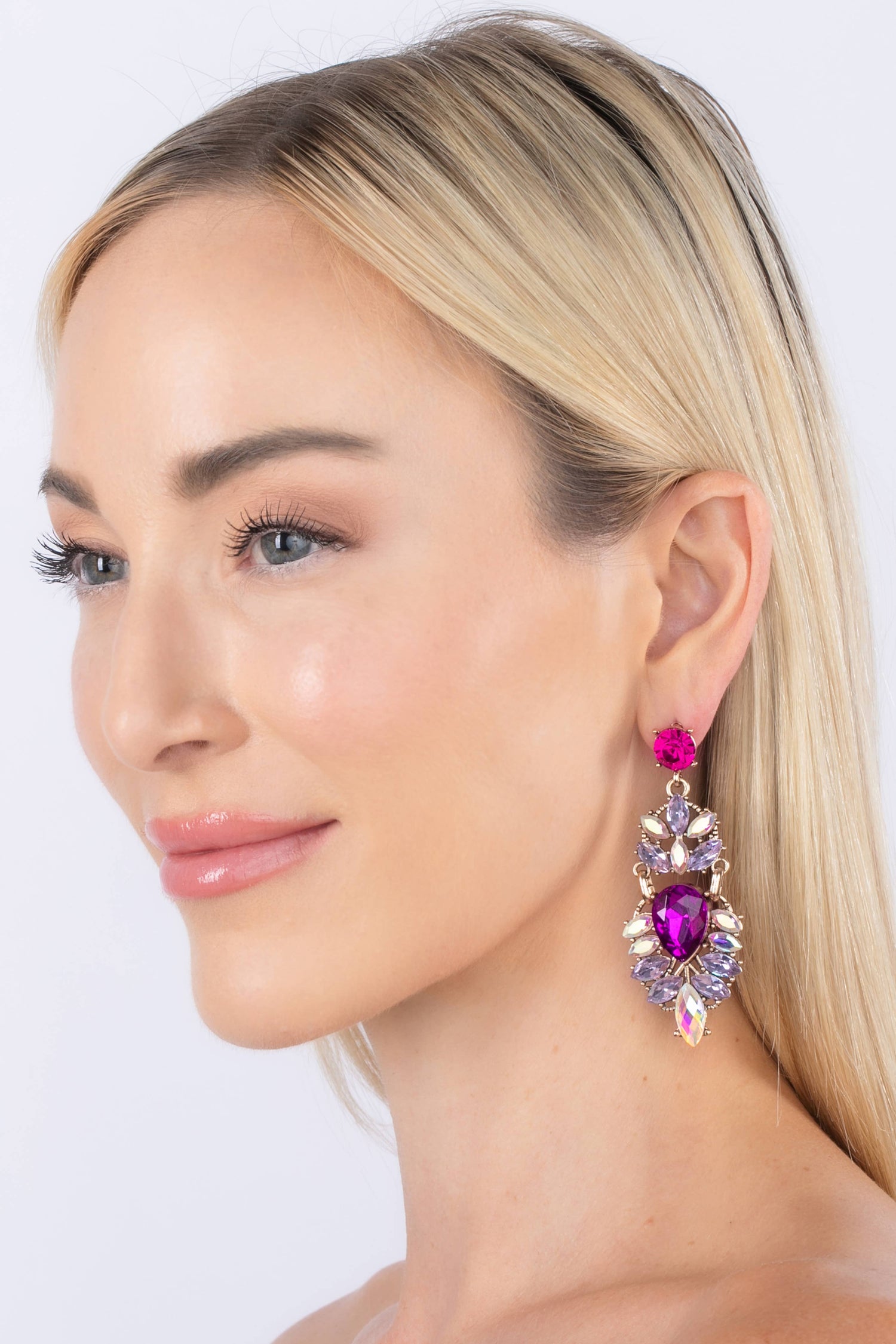 Holly Purple Statement Earrings
