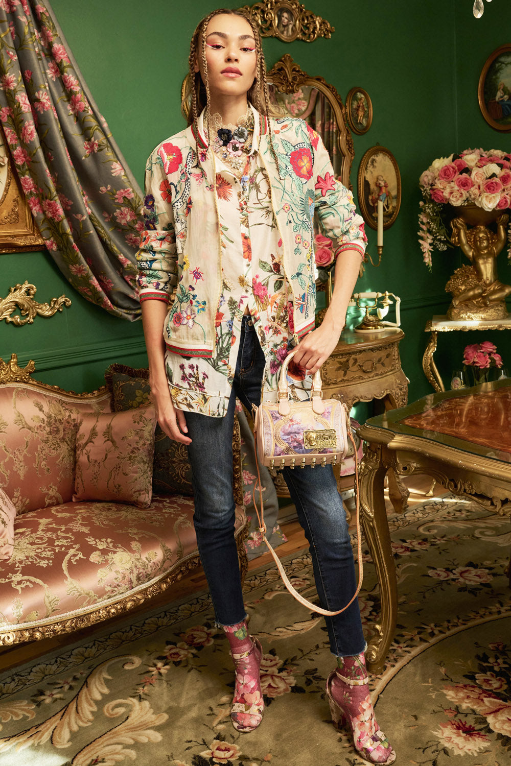 Bellezza Embroidered Jacket in Ivory