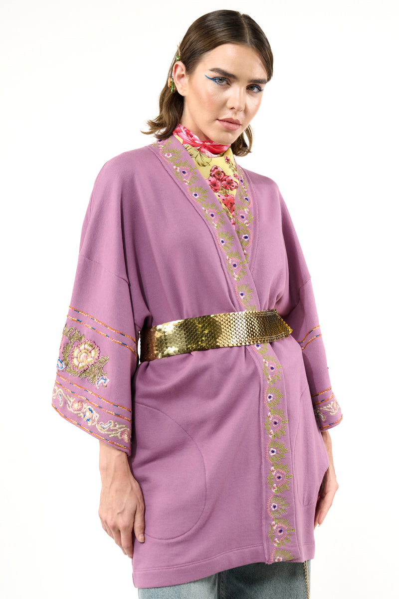 Juliette Embellished French Terry Kimono Jacket