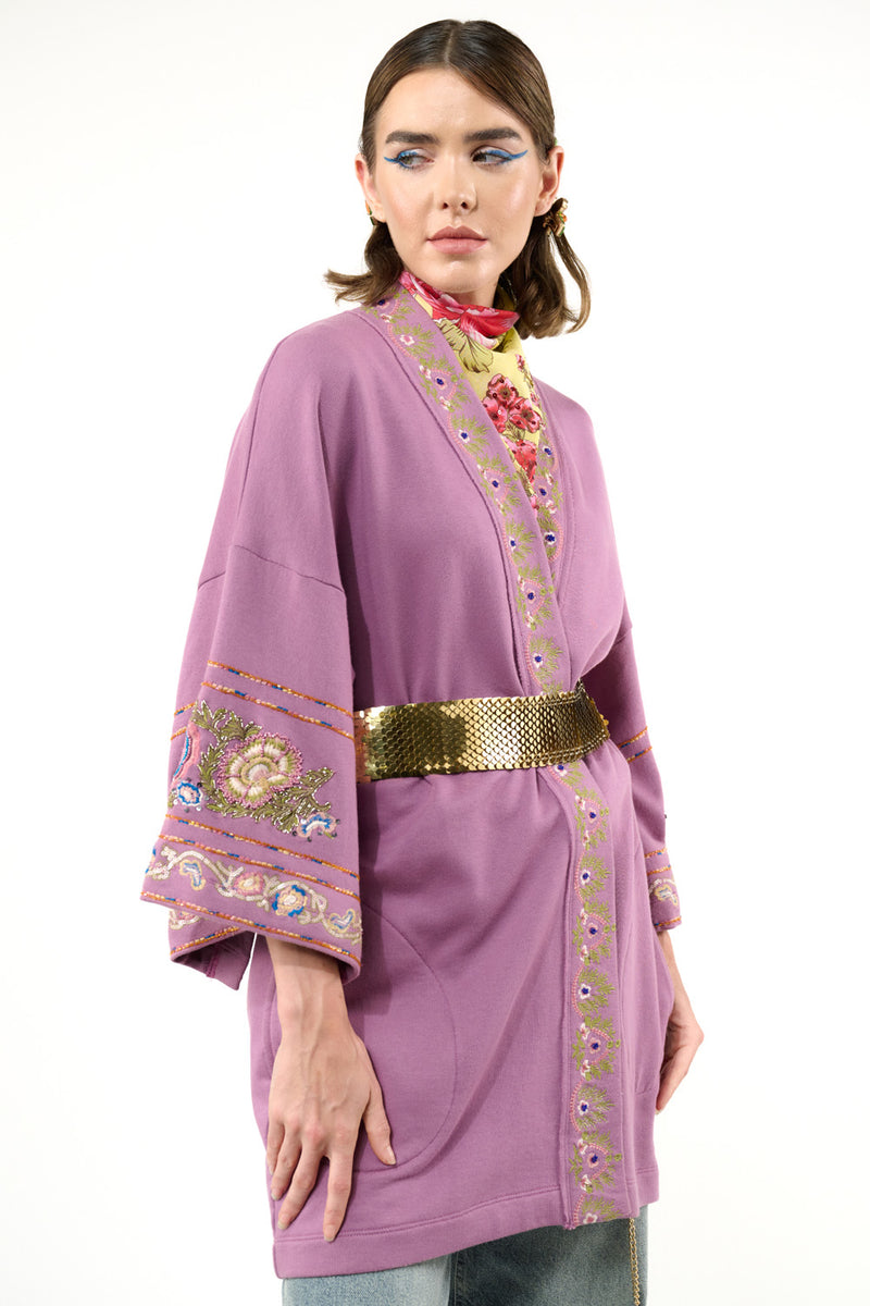 Juliette Embellished French Terry Kimono Jacket