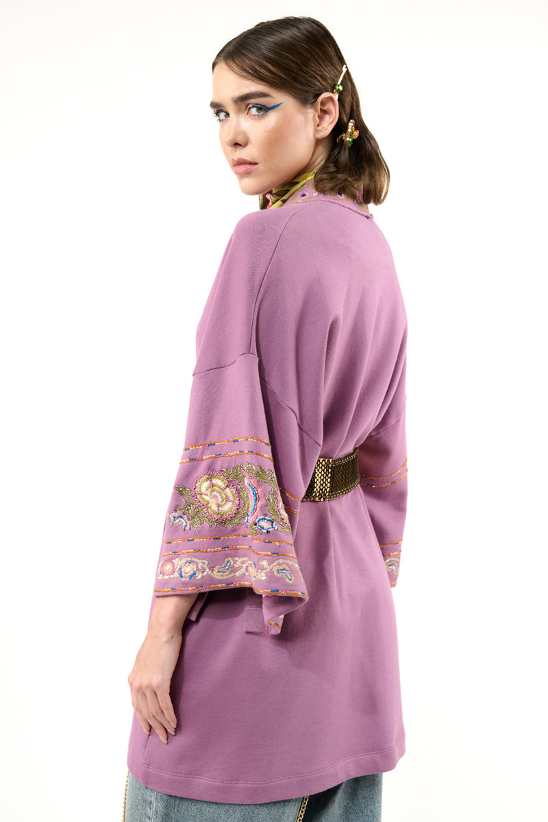 Juliette Embellished French Terry Kimono Jacket