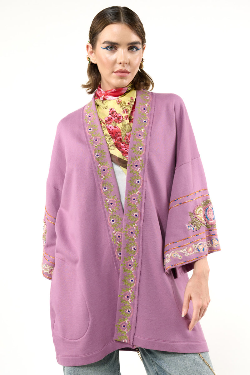 Juliette Embellished French Terry Kimono Jacket