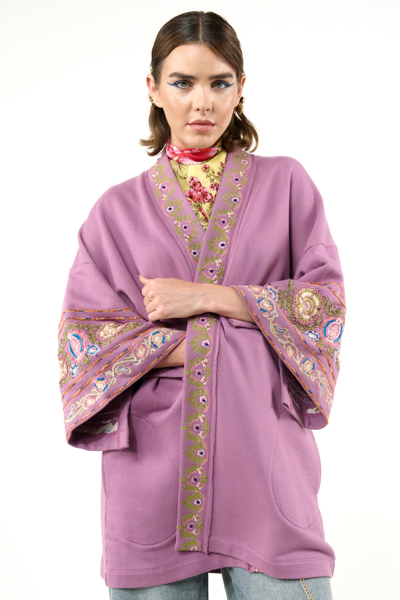 Juliette Embellished French Terry Kimono Jacket