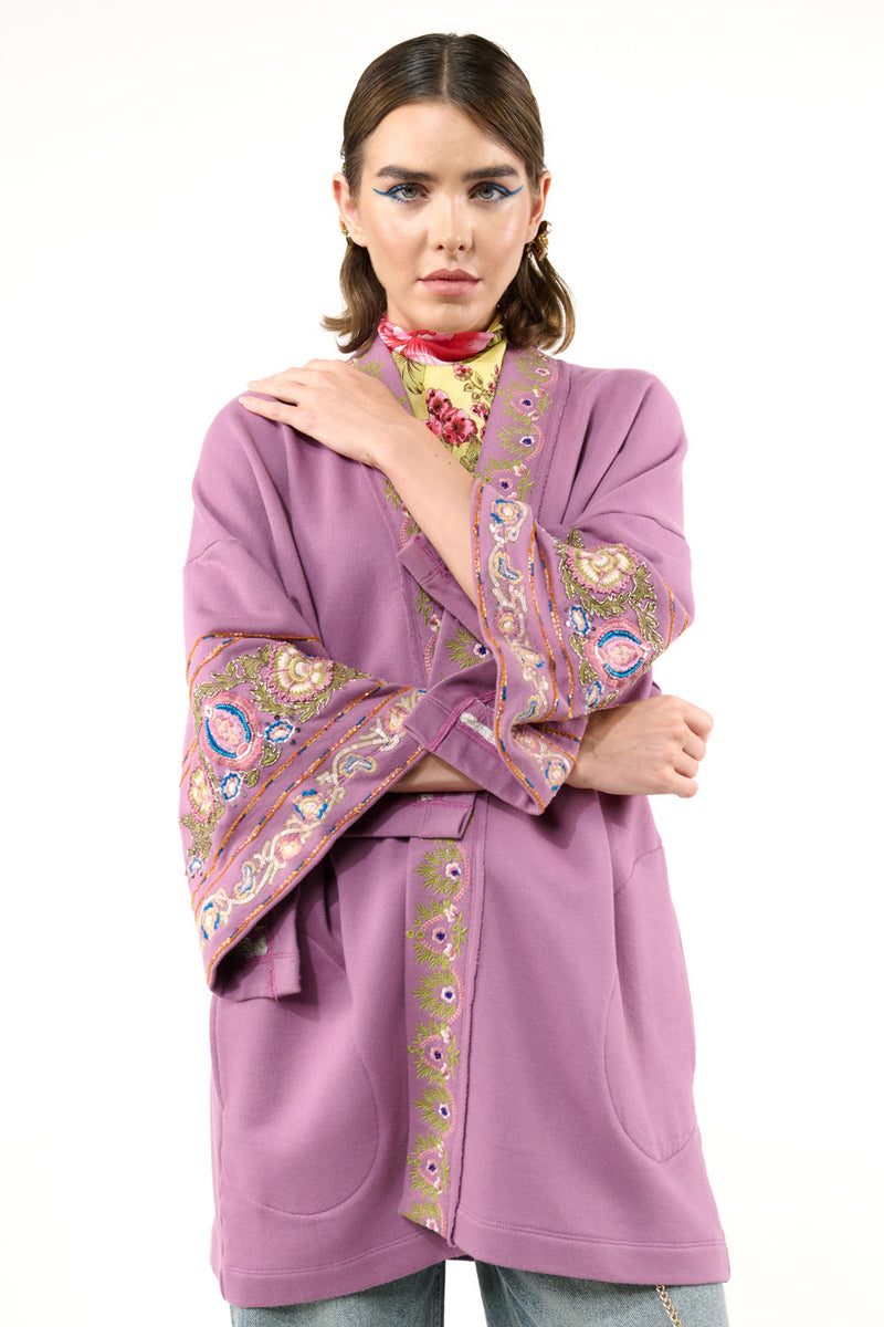 Juliette Embellished French Terry Kimono Jacket