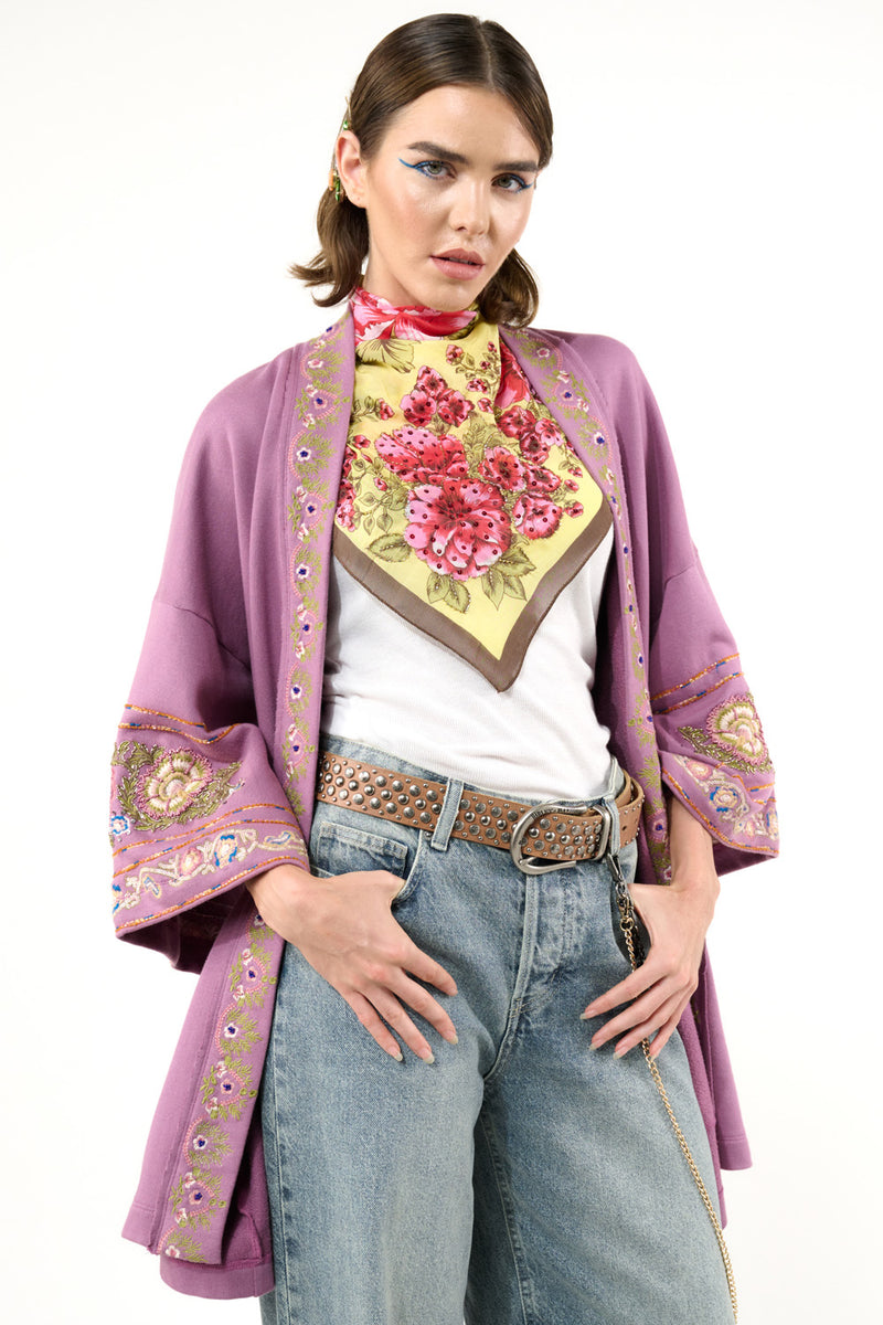 Juliette Embellished French Terry Kimono Jacket