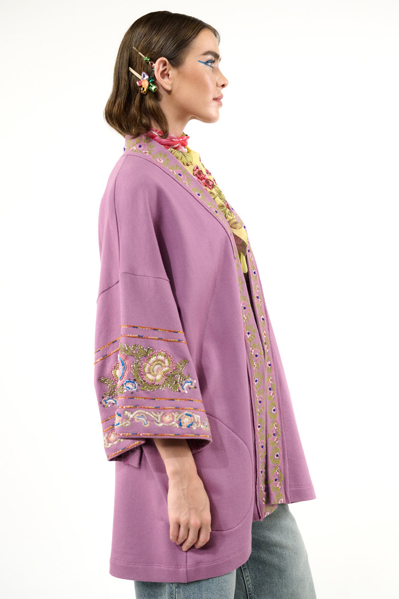 Juliette Embellished French Terry Kimono Jacket