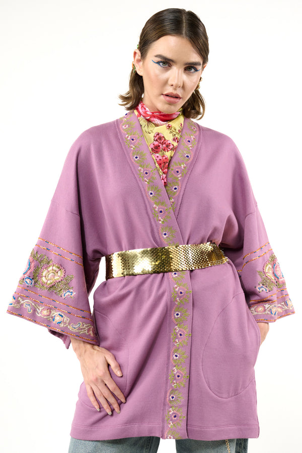 Juliette Embellished French Terry Kimono Jacket