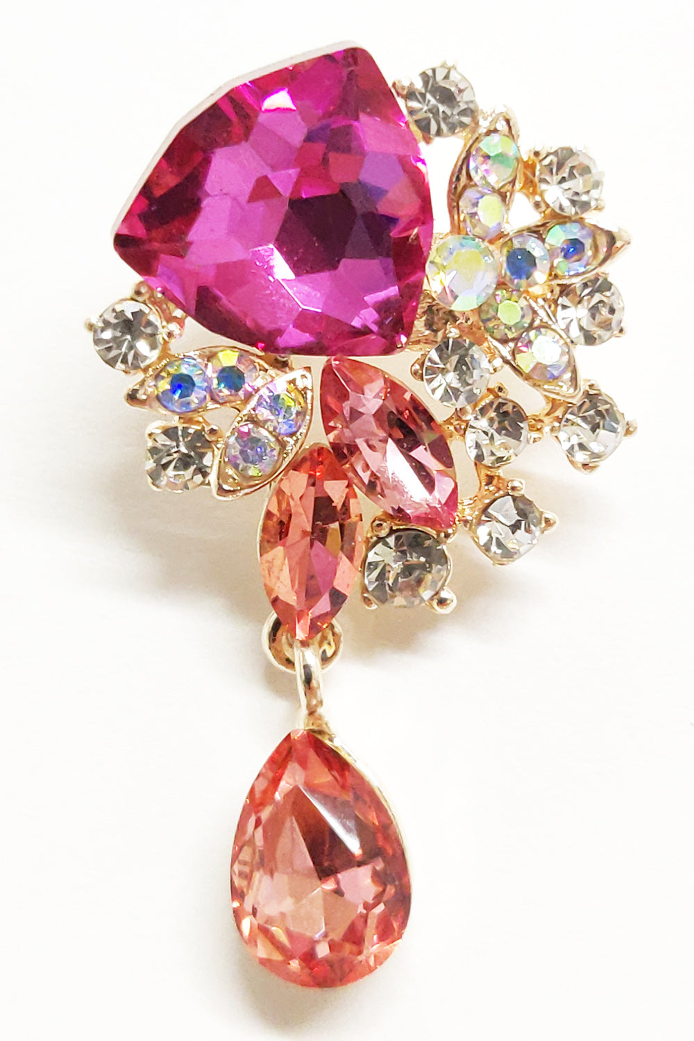 Crystal Tear Drop Pin