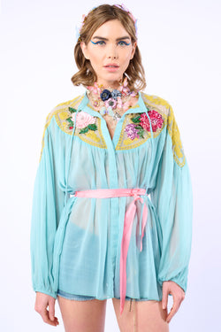 Amora Chiffon Hand - Embellished Blouse / Top