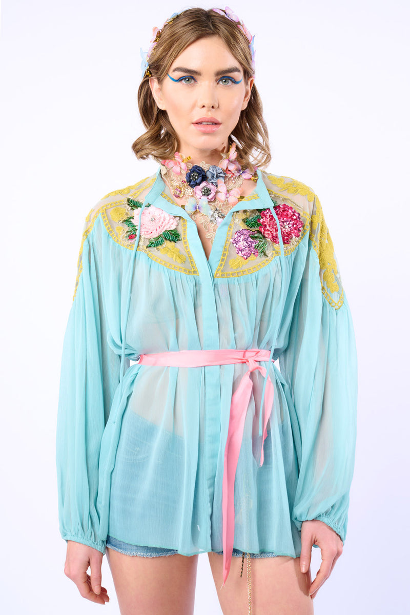 Amora Chiffon Hand - Embellished Blouse / Top