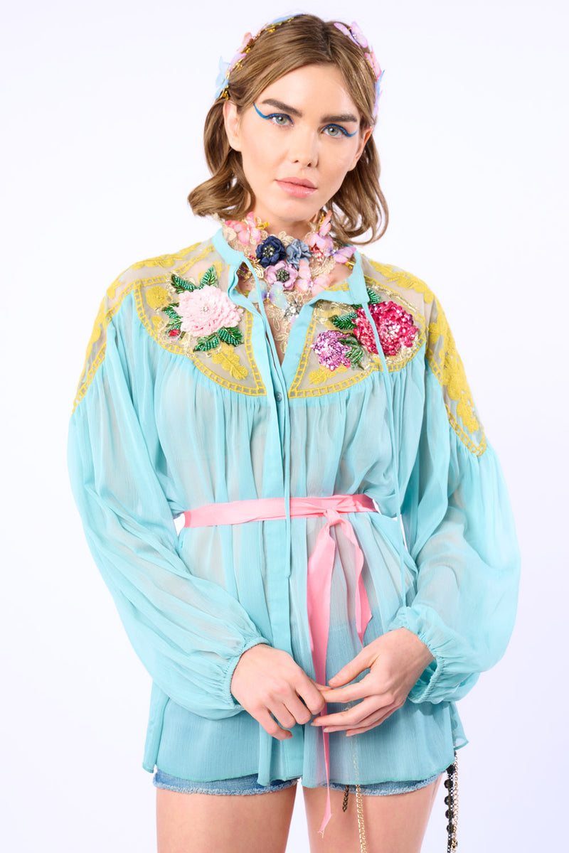 Amora Chiffon Hand - Embellished Blouse / Top