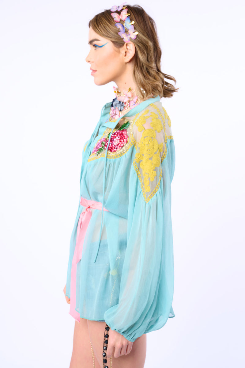 Amora Chiffon Hand - Embellished Blouse / Top