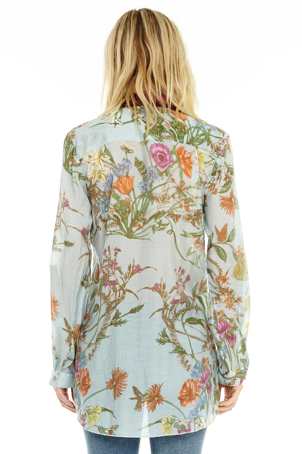 Lilia Embroidered Shirt in Blue