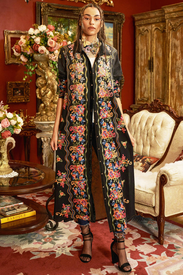 Meadows of Flowers Embroidered Duster