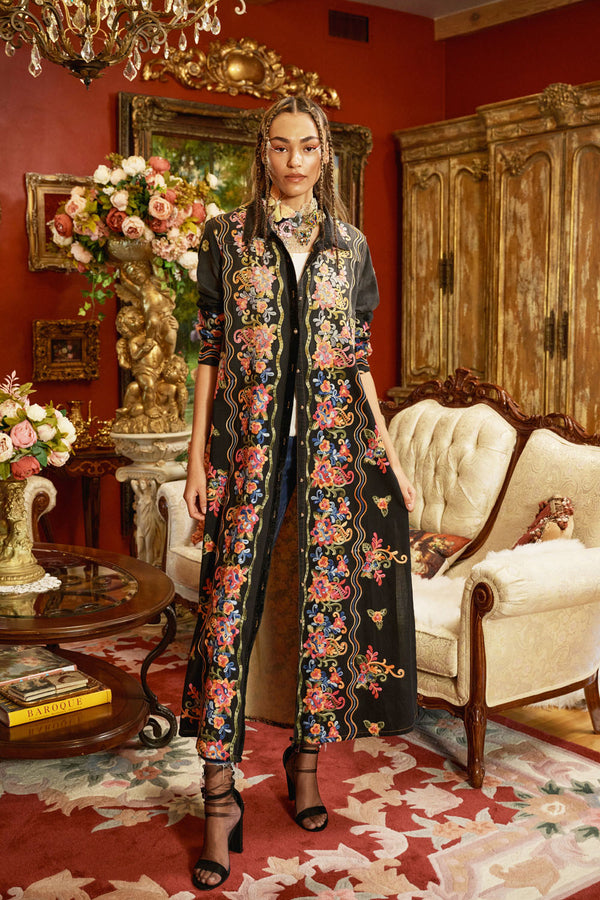Meadows of Flowers Embroidered Duster