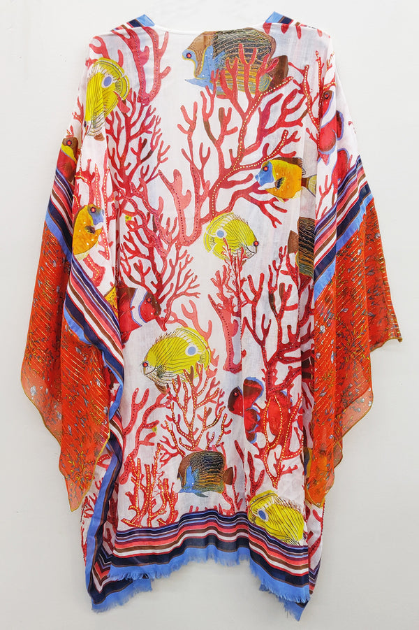 Sea of Belief Hand-Embellished Kimono