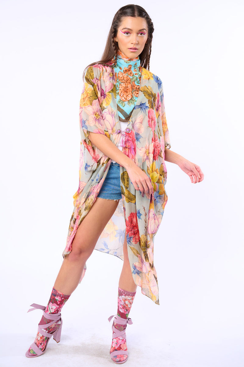 Bella Hand-Beaded Kimono / Topper / Duster