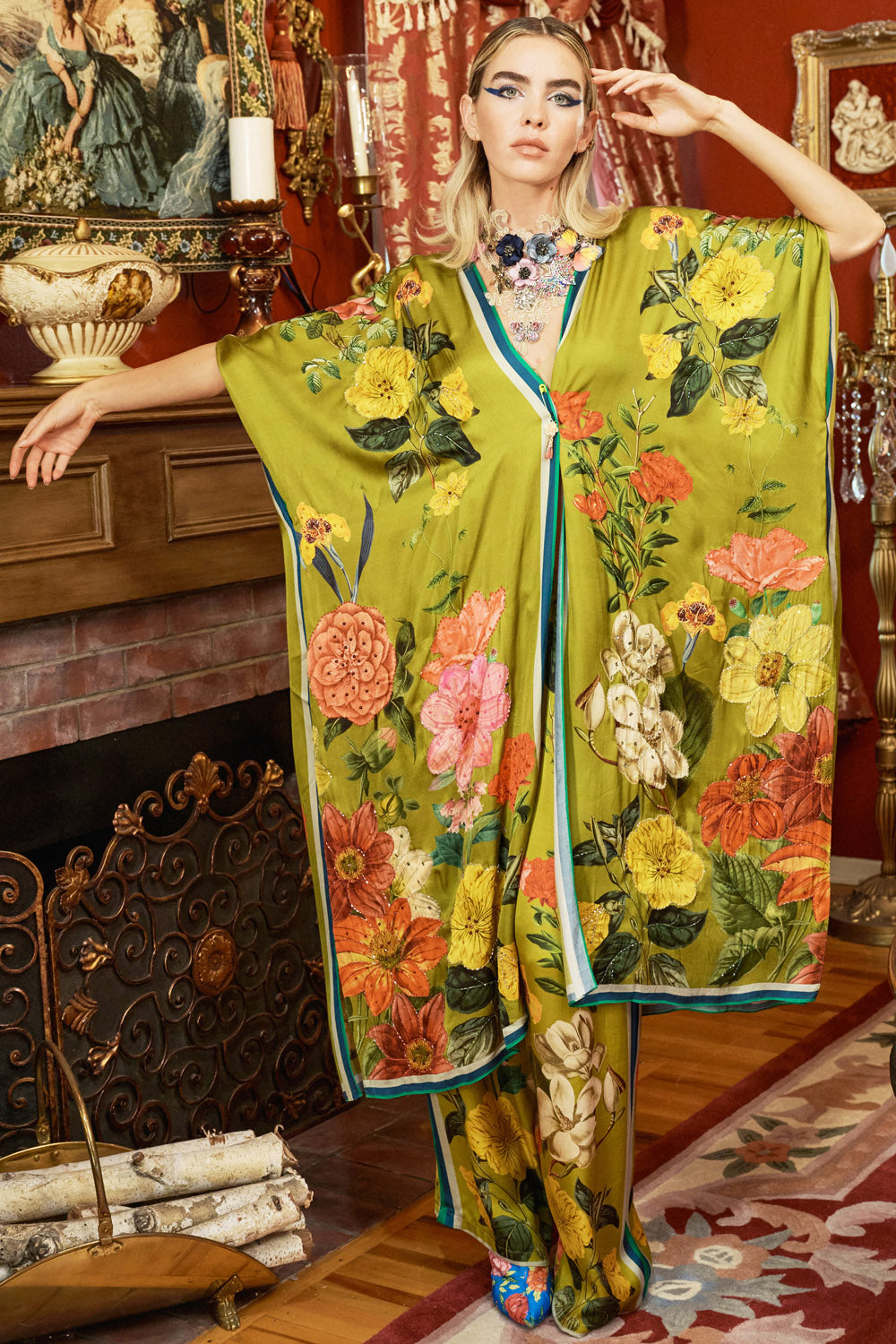 French Riviera Hand Beaded Kimono