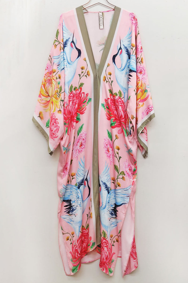 The Legend Of The Crane Maxi Kimono