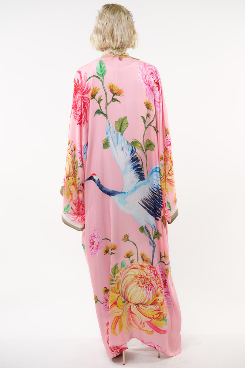 The Legend Of The Crane Maxi Kimono