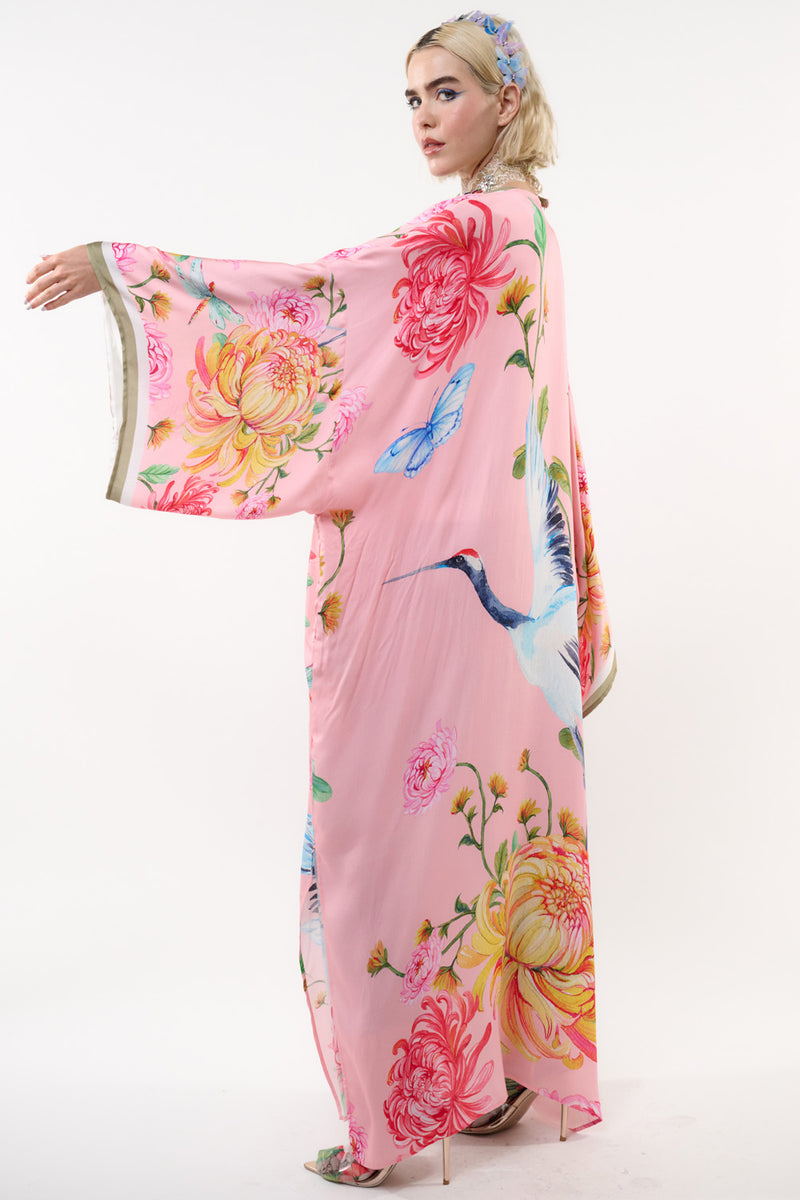 The Legend Of The Crane Maxi Kimono