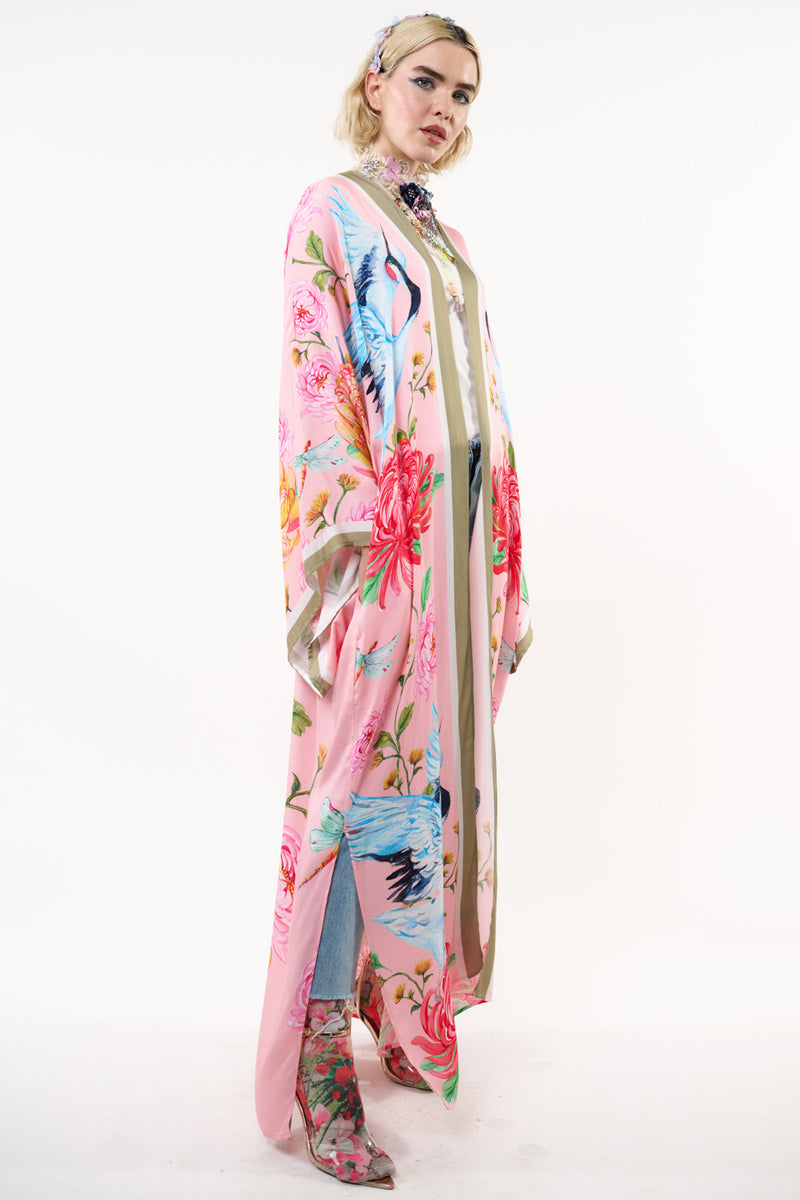 The Legend Of The Crane Maxi Kimono