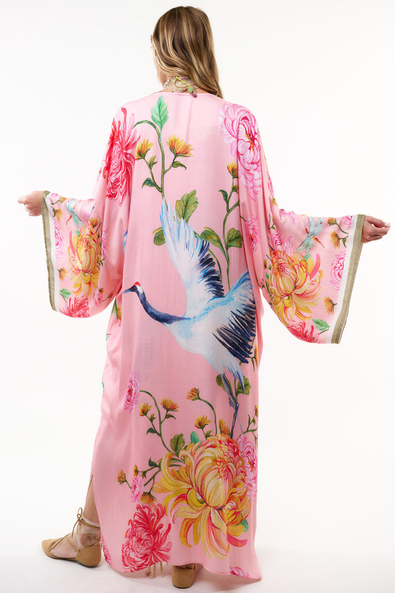 The Legend Of The Crane Maxi Kimono