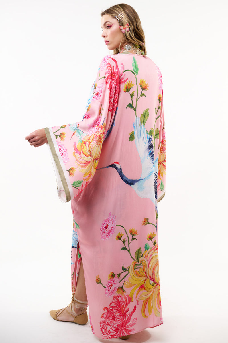 The Legend Of The Crane Maxi Kimono