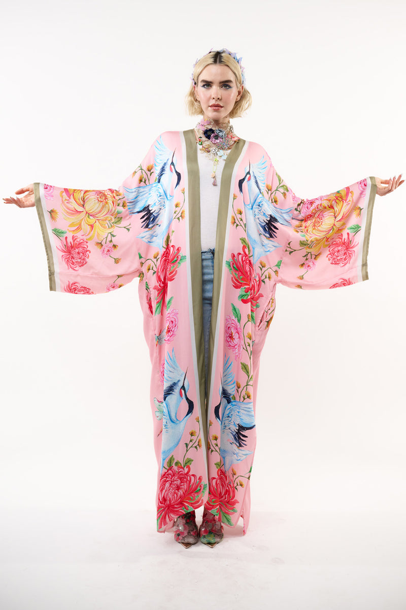 Floral maxi kimono best sale