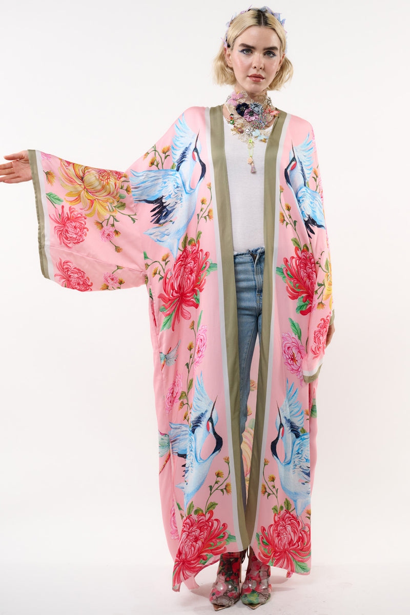 The Legend Of The Crane Maxi Kimono