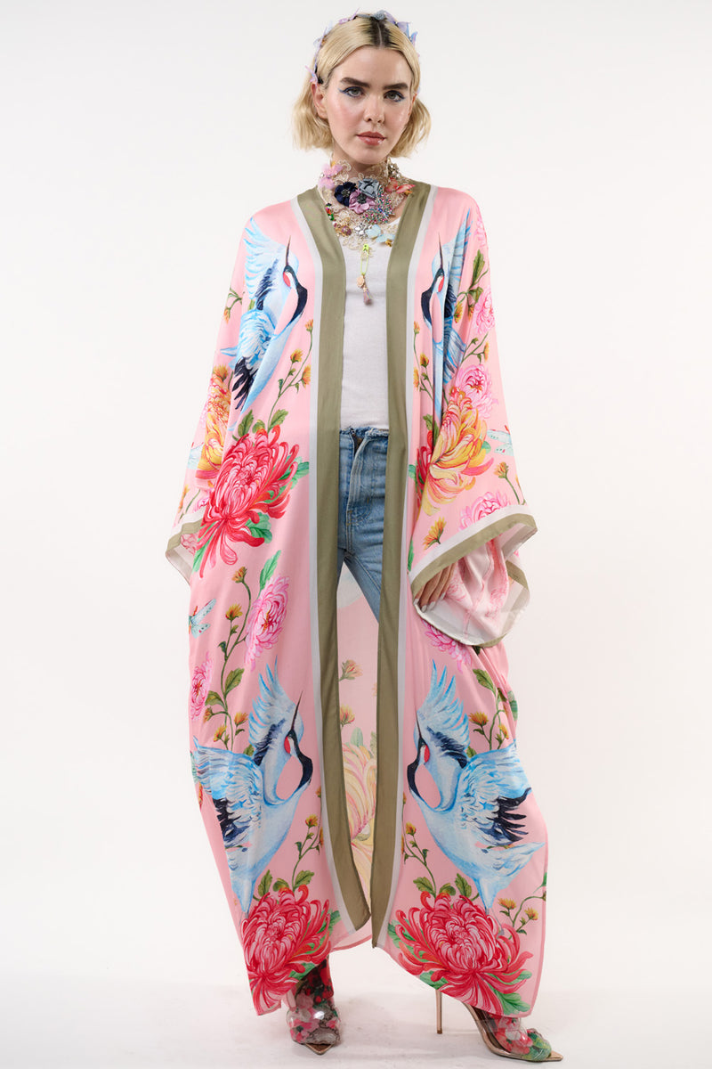 The Legend Of The Crane Maxi Kimono