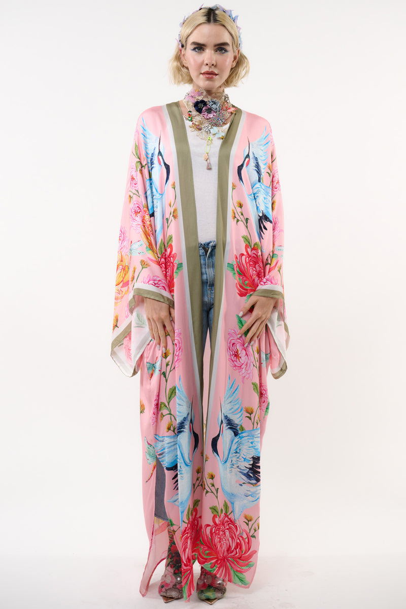 The Legend Of The Crane Maxi Kimono