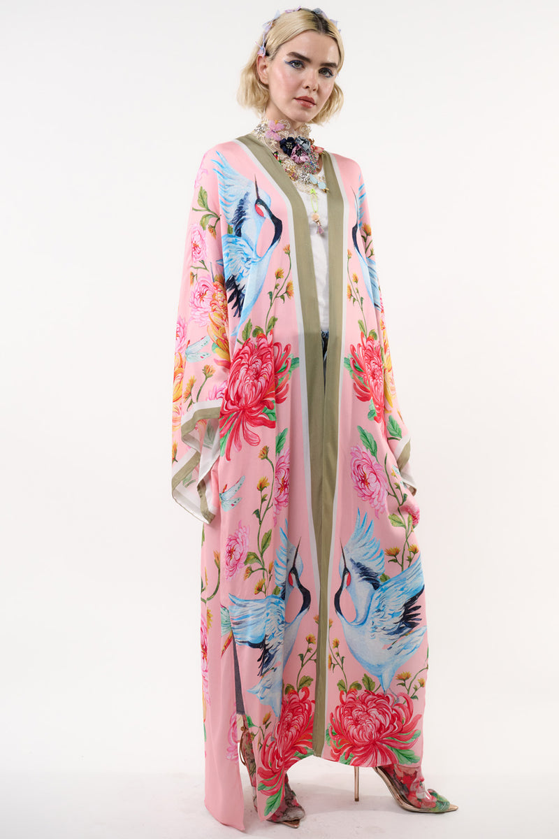 The Legend Of The Crane Maxi Kimono