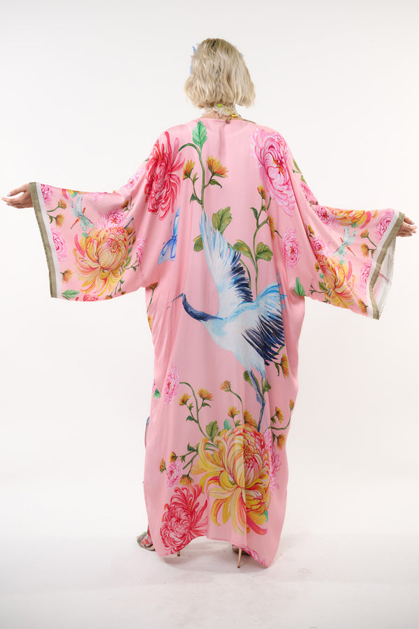 The Legend Of The Crane Maxi Kimono