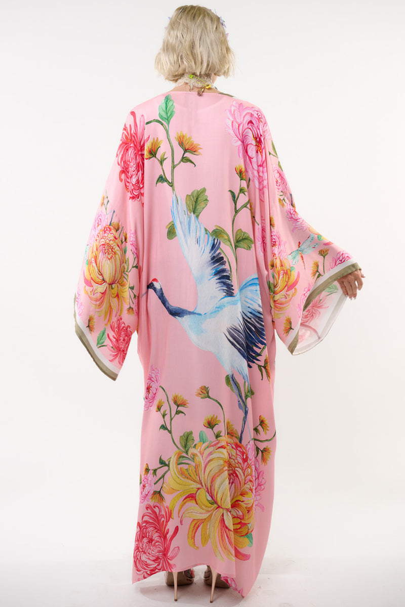 The Legend Of The Crane Maxi Kimono