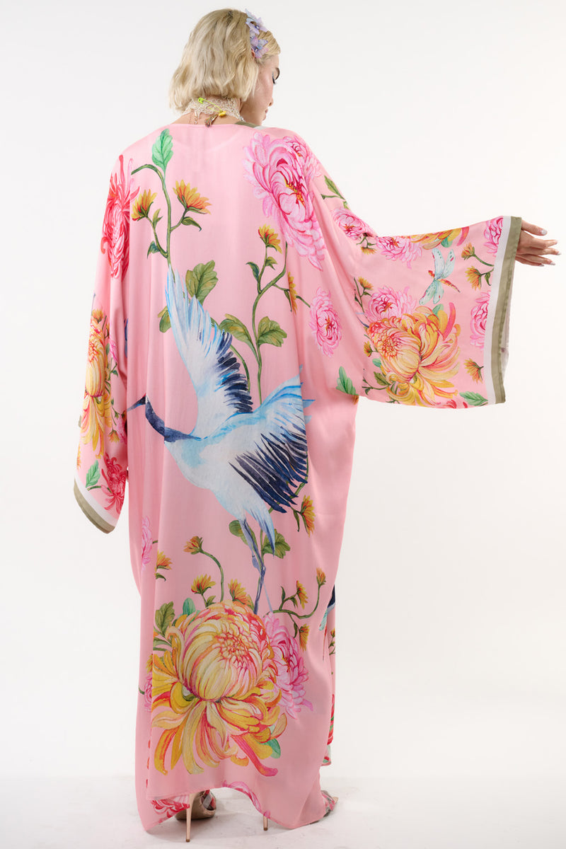 The Legend Of The Crane Maxi Kimono