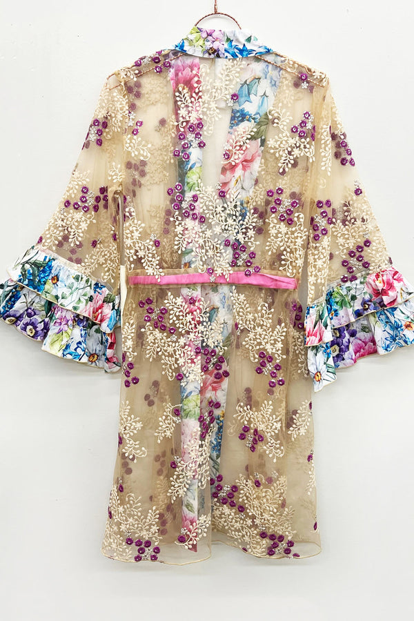Ibiza Embellished Mesh Kimono