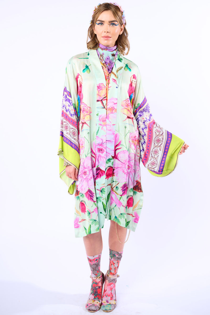 Tropical Mood Hand-Beaded Kimono/Topper