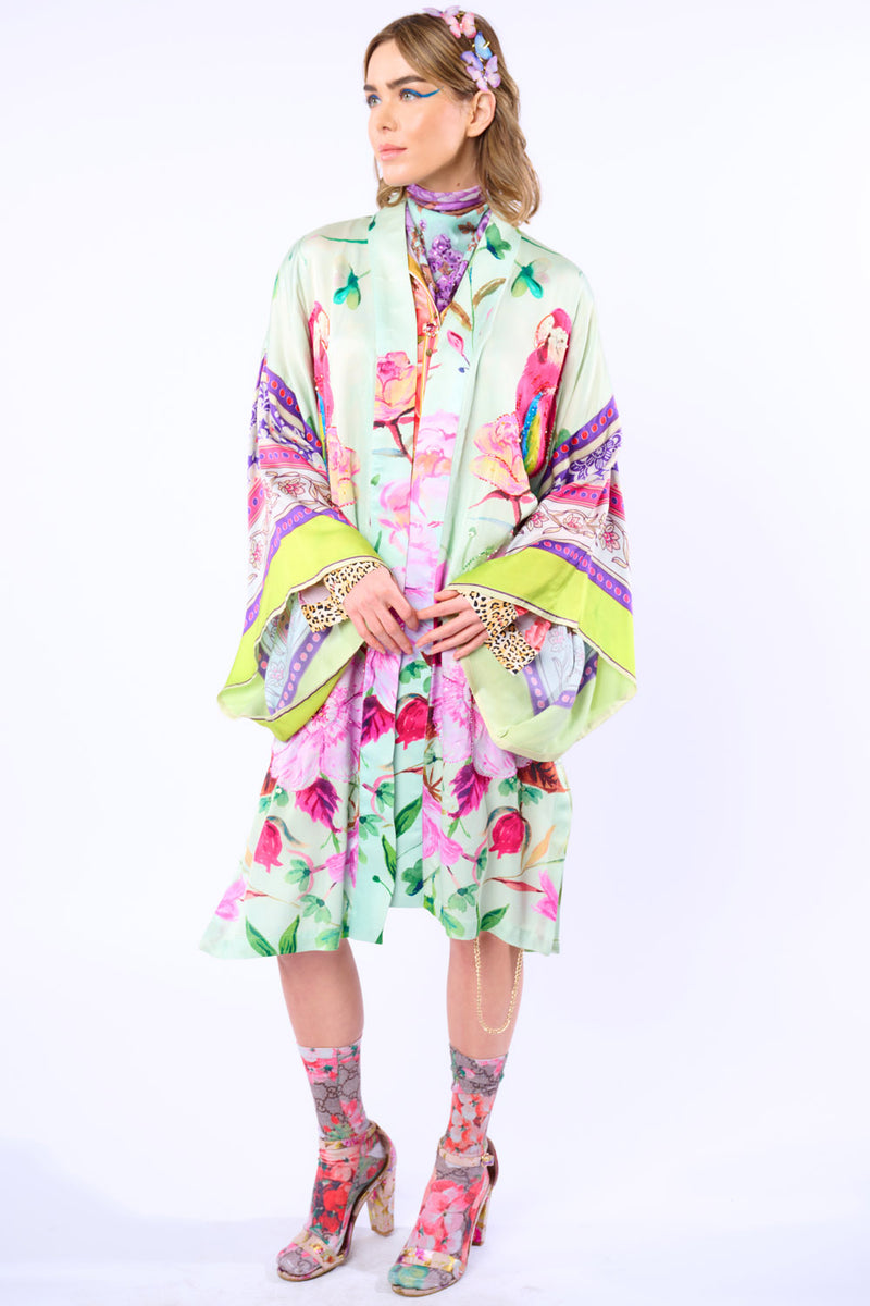 Tropical Mood Hand-Beaded Kimono/Topper