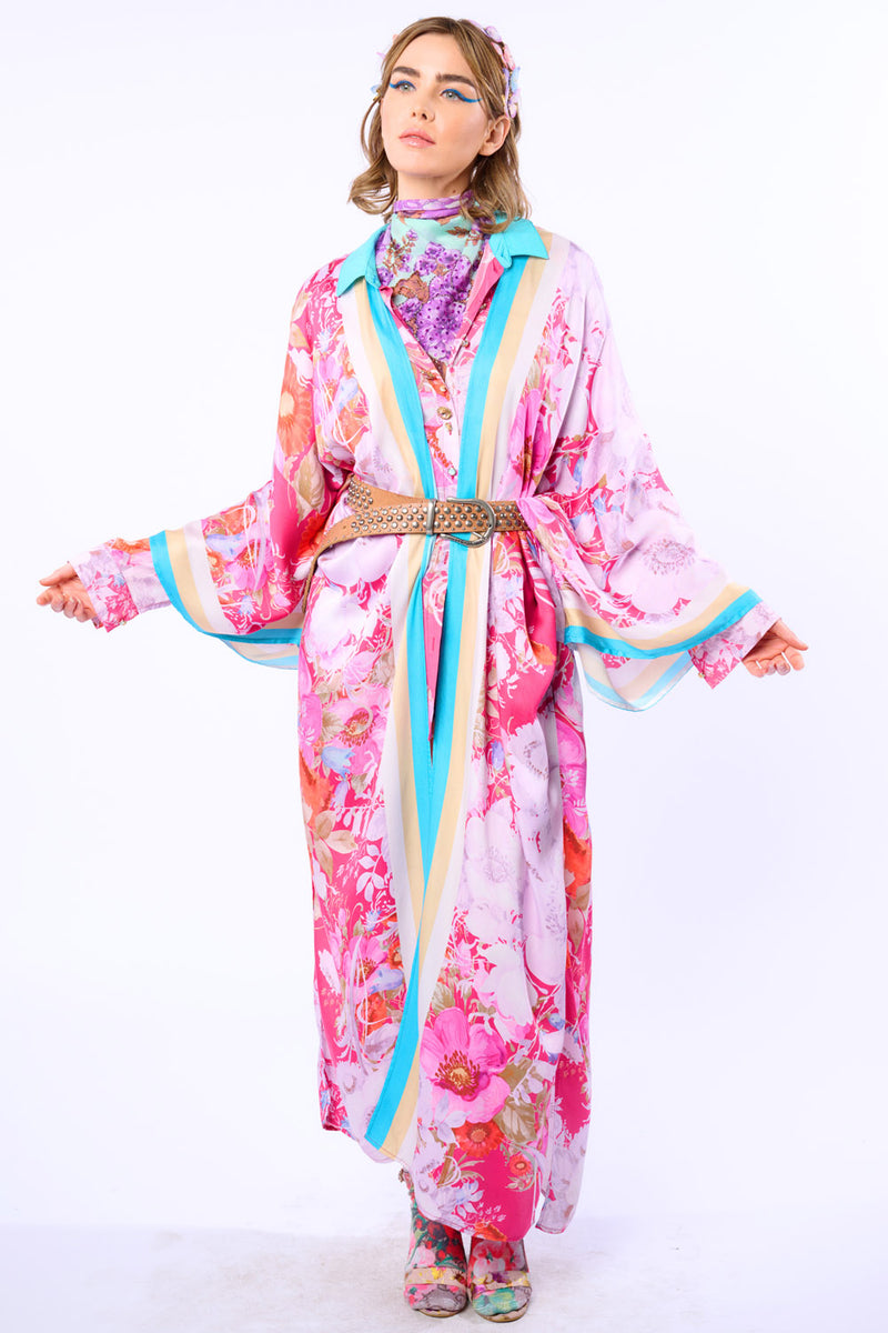 Pretty In The Pink Maxi Kimono / Topper