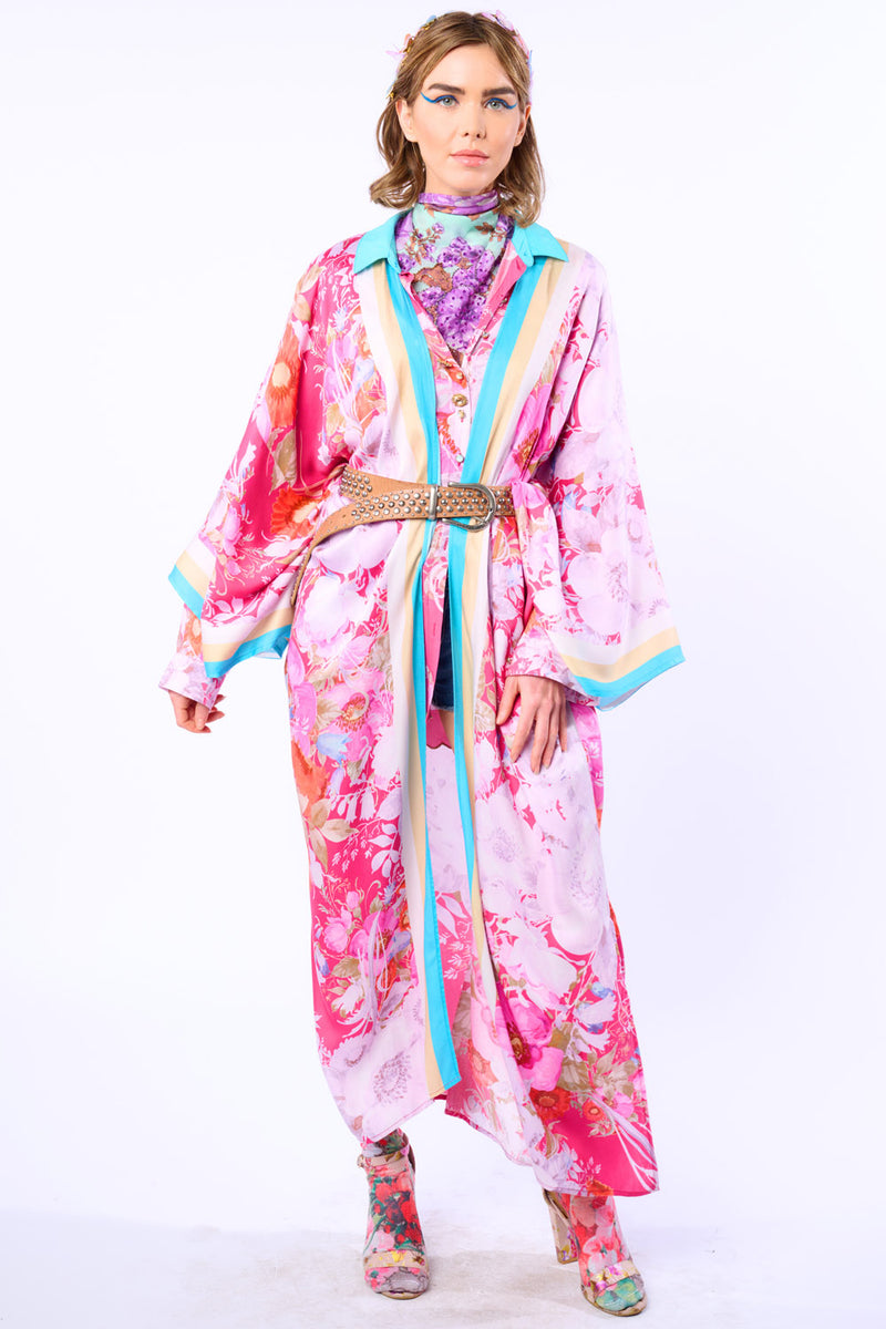 Pretty In The Pink Maxi Kimono / Topper