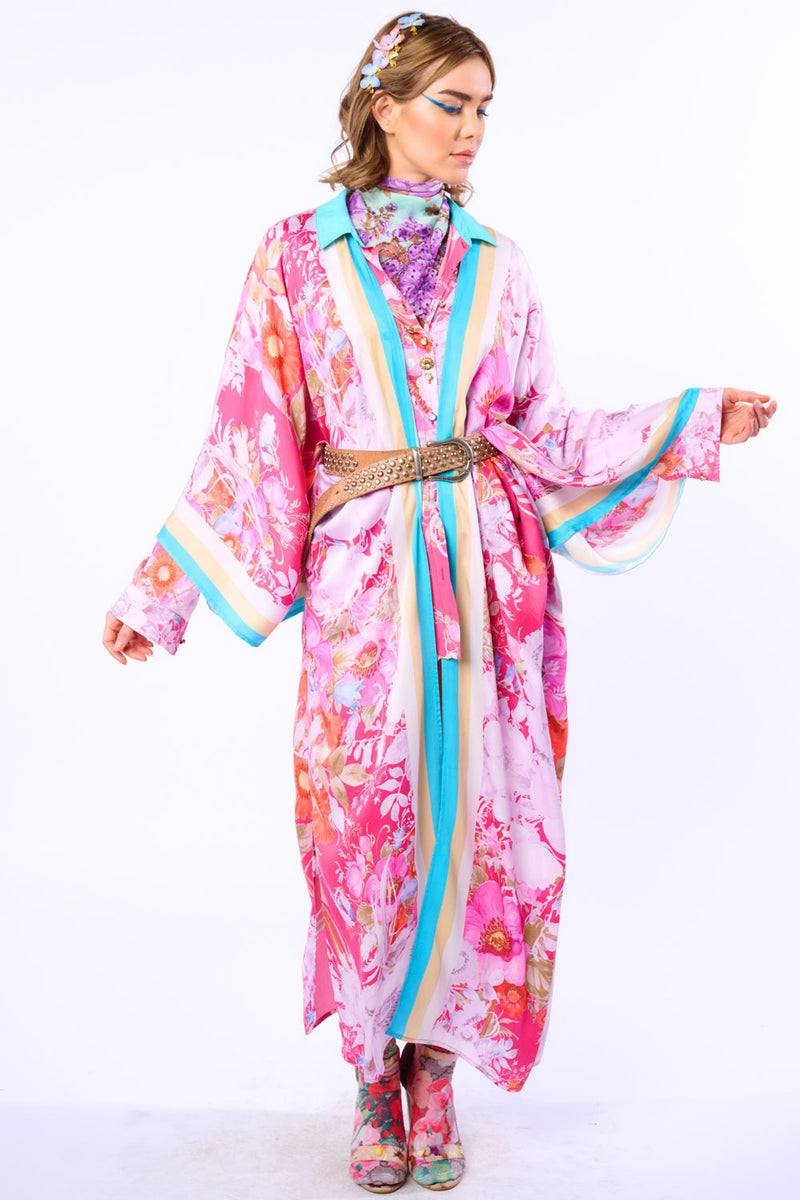 Pretty In The Pink Maxi Kimono / Topper