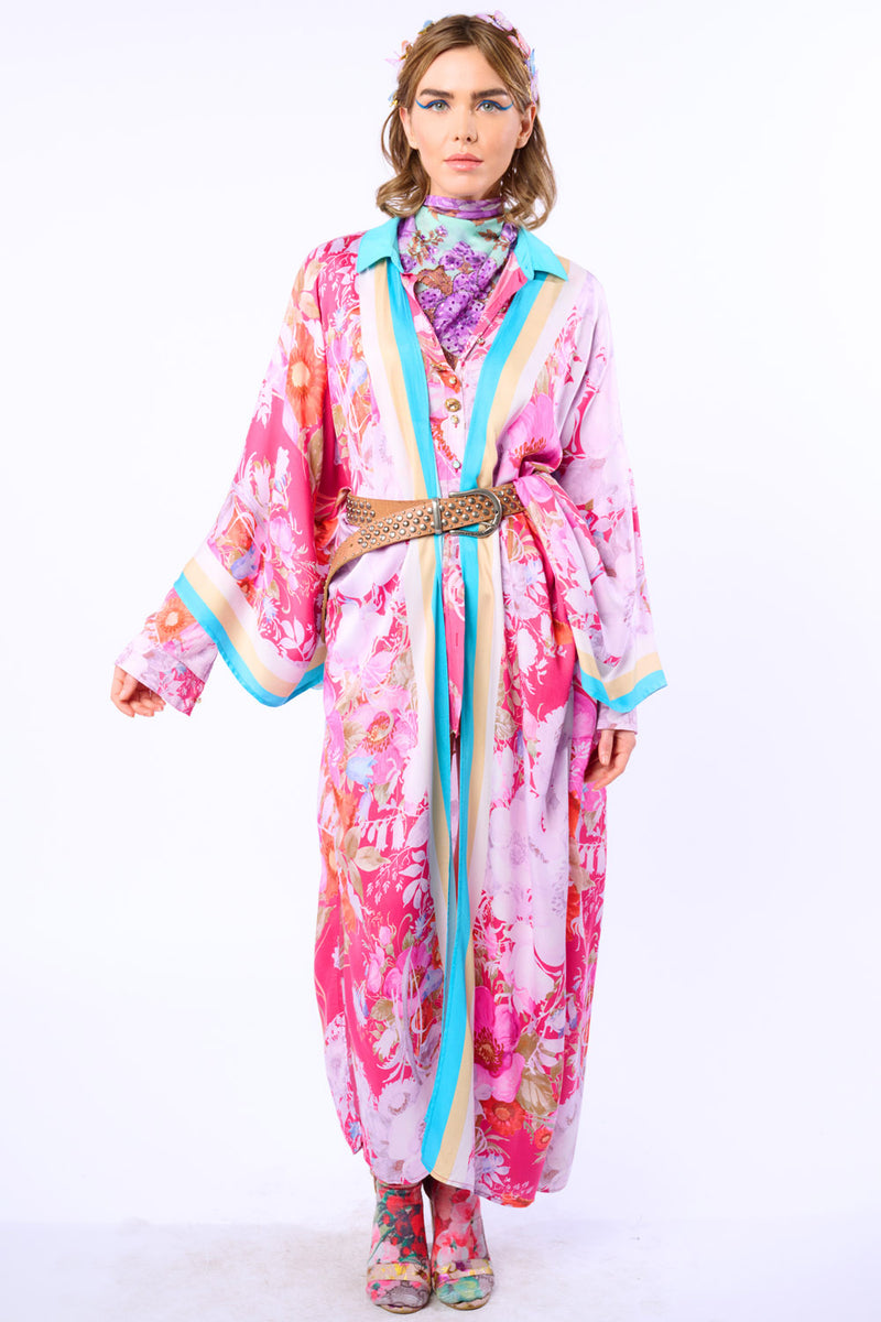 Pretty In The Pink Maxi Kimono / Topper