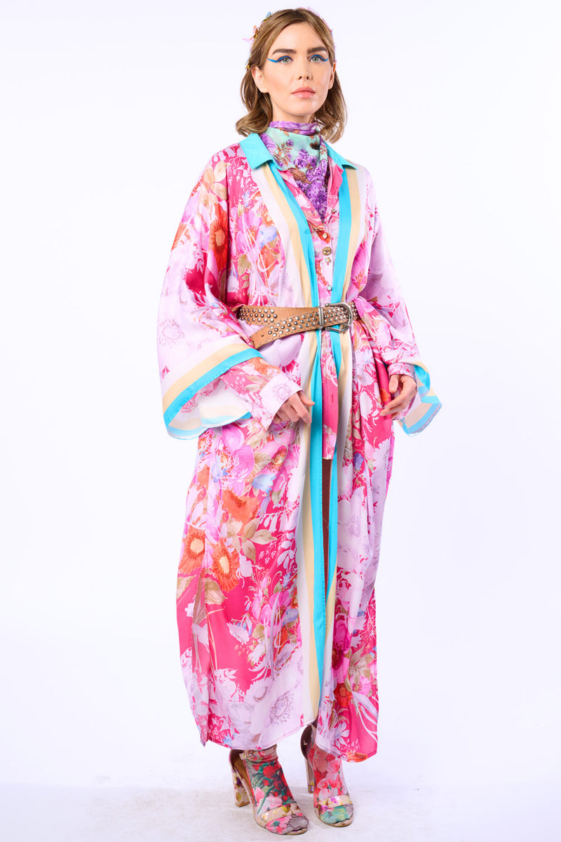 Pretty In The Pink Maxi Kimono / Topper