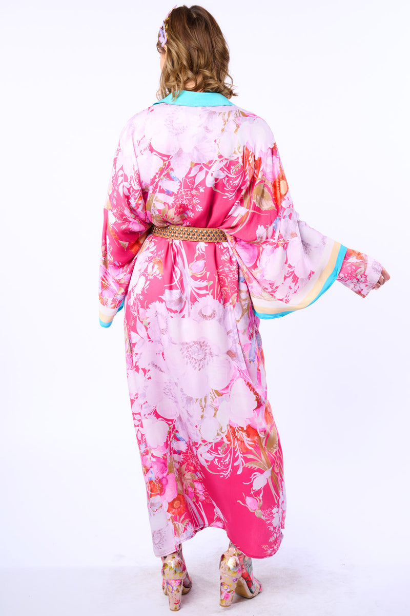 Pretty In The Pink Maxi Kimono / Topper