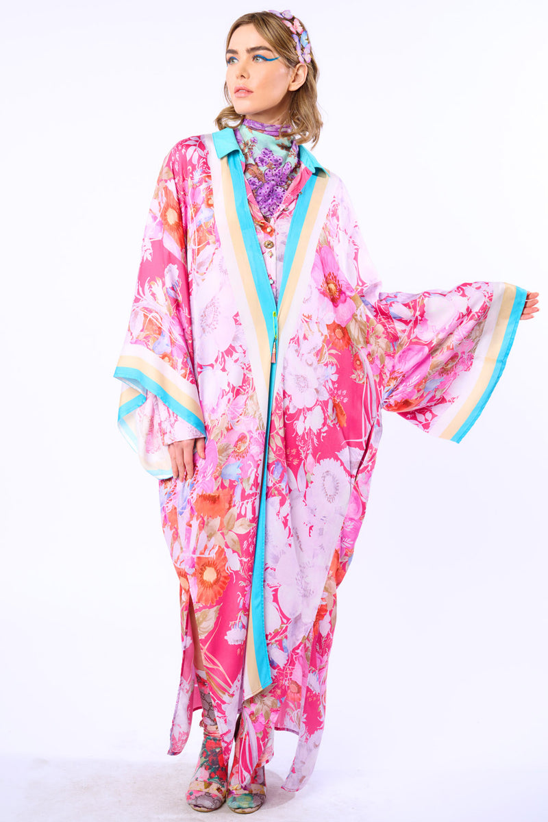 Pretty In The Pink Maxi Kimono / Topper