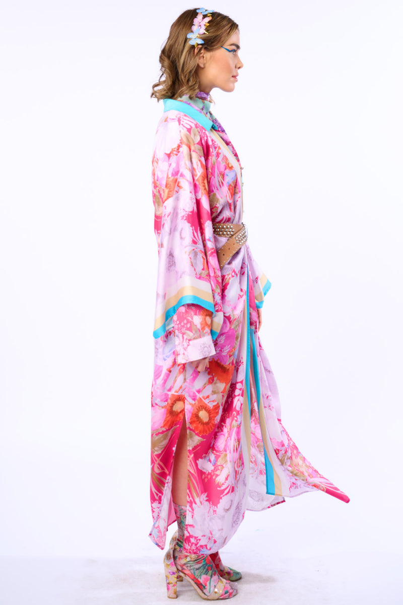 Pretty In The Pink Maxi Kimono / Topper